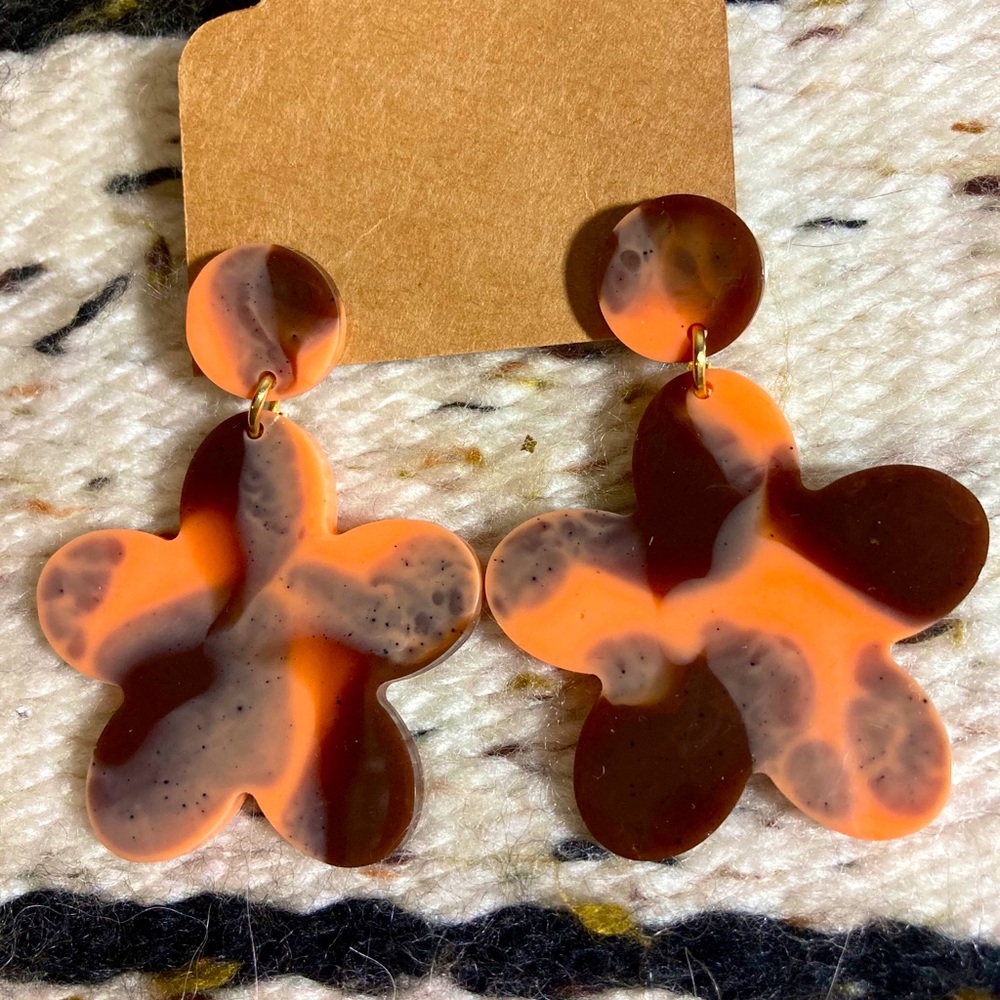 Retro-inspired Handmade Resin Earrings